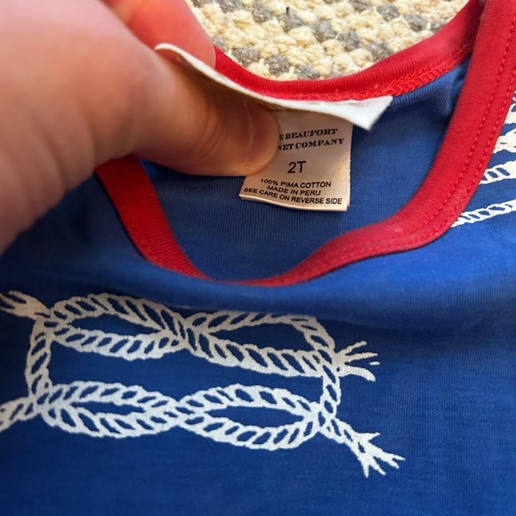 Blue Dress with Nautical Rope Print - Picture 2 of 2